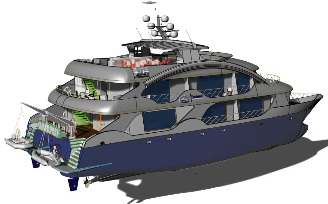 SEATOR® - ROMV316 Yacht Endemic, Cruising assymetric catamaran with highest accomodation concepts