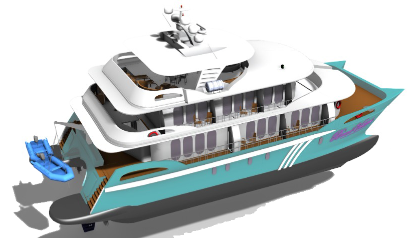 SEATOR® - ROMV621 Symmetric Catamaran with basic concepts and Optimized spaces